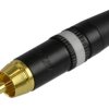 REAN Wtyk RCA Cinch na kabel do 6,1mm pozłacany czarno-biały NYS373-9