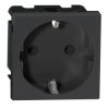 NOEN GS, gniazdo modułowe 45x45mm 1x2P+Z (Schuko), 16A 250V, czarne,OR-GM-9010/B/GS