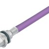 Panel socket, M12, 2 pole, cable connection, screw locking, straight, 70 4434 247 04