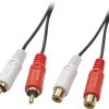Audio przedłużacz LINDY LINDY Audiokabel 2xRCA male/fem 10m 35674, RCA/Cinch, 10.00 m