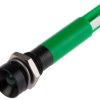 Lampka kontrolna do montażu panelowego 24V ac, zielona 8mm LED Końcówka lutownicza RS PRO