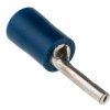 Końcówka pinowa, Cyna, 1.9mm średnica, 12mm długość, Niebieski, 14AWG - 16AWG Bez osłony