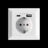 Gniazdo pojedyncze 2P+Z (Schuko) USB-A + USB-C wyjście 5VDC max 2 8A OR-AE-13232(GS)