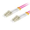 PATCHCORD ŚWIATŁOWODOWY MM LC/UPC-LC/UPC DUPLEX 3.0MM OM4 50/125 LSZH 15M FIOLETOWY LANBERG