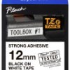 Taśma do nadruku, ekstra silny klej Brother TZe TZe-S231 PET Kolor taśmy: biały Kolor nadruku:czarny 12 mm 8 m