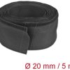 19190 Fabric hose with rip-tape fastening, 5 m x 20 mm, black