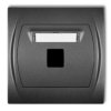 LOGO Gniazdo multimedialne pojedyncze bez modułu (standard Keystone) grafitowy 11LGM-1P KARLIK