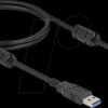 81104 USB 3.0 cable, A plug to B plug, 90° top, 1 m