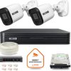 Zestaw monitoringu IP BCS Basic 2x Kamera BCS-B-TIP15FR3(2.0) Rejestrator z dyskiem 1TB