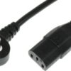 Device connection cable, India, plug type M, angled on C13 socket, straight, IS694 3CX1.0 mm², black, 2.5 m, IND/3-IS694 3CX100
