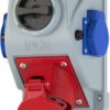 CEE wall socket, 5 pole, red, 6 h, IP44, 96062552