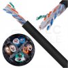 Kabel sieciowy U/UTP kat.6 skrętka 4x2x0,57mm zewnętrzny suchy PE czarny Alantec