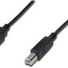 USB 2.0 adapter cable, USB plug type A to USB plug type B, 1 m, black, AK-300102-010-S