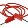 Wtyk banan x2 czerwony ( na kablu 0,5m); 2mm
