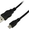 LogiLink Kabel USB USB 2.0 Złącze męskie USB-A, Złącze męskie USB Micro-B 1.00 m czarny CU0058