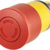 Mushroom pushbutton, rotary release, unlit, waistband round, red, mounting Ø 22.3 mm, 46-2C36.1H20.000