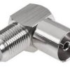 Adapter - przejściówka F gniazdo / TV gniazdo antenowe kątowy