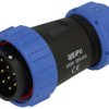 Wtyk; SP2910/P10BII-1N; 10 torów; proste; lutowany; 2,0mm2; 13-16mm; SP29; na przewód; 30mm; skręcane; nylon66; niebiesko-czarny
