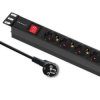 Qoltec Listwa zasilająca PDU do RACK 19 1U 16A 6xSCHUKO 2m