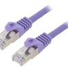 Patch cord S/FTP, Cat 6a, RJ45 wtyk z obu stron, linka, Cu, 0,5m PP6A-LSZHCU-V-0.5M