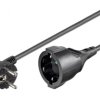 Przedłużacz ze stykiem ochronnym 2 m, Czarny