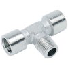 ICH 40403 T Connector R1/4 Ext. Thread G1/4 Internal Threads 60 bar Brass NP