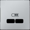 MEG4367-0460 Central plate - System M, USB charging station, alu