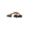 Kabel zasilający SATA 15pin M - 2x SATA 15pin F 15cm kątowy - Lanberg CA-SASA-10CU-0015