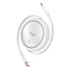 Kabel Wysuwany Baseus Free2draw Mini Usb-C - Usb-C 100W 1M - Biały