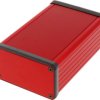 Aluminum enclosure, (L x W x H) 120 x 78 x 43 mm, red, IP54, 1455K1201RD