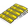 Naklejka 25x100mm z trójkątem ostrzegawczym i napisem Uwaga światłowód,20 szt.(4 arkusze po 5szt) SP-NKL-US
