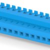 Socket header, 15 pole, pitch 2.54 mm, straight, blue, 4-640622-5
