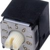 Encoding rotary switch, 10 pole, BCD, angled, 100 mA/5 VDC, SA-7111B