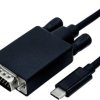 Roline USB-C / VGA adapter Złącze męskie USB-C®, Wtyczka VGA 15pin 1.00 m czarny 11.04.5820 Kabel wyświetlacza USB-C®
