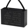 Kondensator rozruchowy do silnika 1.5uF 450VAC, przewody 20cm, 37x13.5x24mm