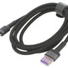 Kabel Usb C Wtyk Z Obu Stron 1M Czarny Tekstylny Catklf-Pg1