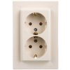 Gniazdo podwójne Asfora SCHUKO kremowe z ramką EPH9900123