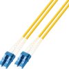 FO patch cable, LC duplex to LC duplex, 15 m, OS2, singlemode 9/125 µm, 61955D-15,0M