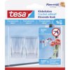 tesa 77735-00000-00 large Adhesive hooks transparent 2pcs reusable no trace