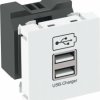 Ładowarka USB m. 2.1A prąd ładowania OBO Bettermann, 6105302, szary, (S x W) 45 mm x 45 mm