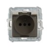 MINI Mechanizm gniazda bryzgoszczelnego z uziemieniem 2P+Z (klapka dymna, przesłony torów prądowych) taupe 60MGPB-1zdp KARLIK