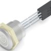 Vandal-proof pushbutton switch, 1 pole, silver, illuminated  (RGB), 1 A/24 VDC, mounting Ø 16 mm, IP68, 2342833-3
