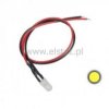 Dioda LED 5mm 12V DC żółta matowa; przewód 20cm