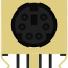 Panel socket, 6 pole, solder connection, angled, 5749231-1
