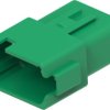 Plug, unequipped, 12 pole, straight, 2 rows, green, DT04-12PC-B016