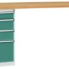 System banków komercyjnych COMBI model 5 z masywną płytą podstawy, szer. X gł. X wys. = 1500 x 700 x 840 mm Manuflex WC5