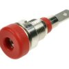 Gniazdo bananowe; 2mm; 24.103.1; czerwony; konektor 2,8mm; 23mm; 10A; 60V; mosiądz niklowany; PA; Amass; RoHS; 2.005.R