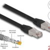 80127 RJ45 Network Cable Cat.6A S/FTP PE Outdoor 2 m black