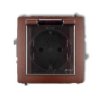 Deco Gniazdo Bryzgoszczelne Z/U Schuko (Klapka Dymna) Brązowy Metalik 9Dgpb-1Sdp