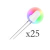 Opencircuit RGB 5mm rainbow diffused leds - fast - 25 pcs